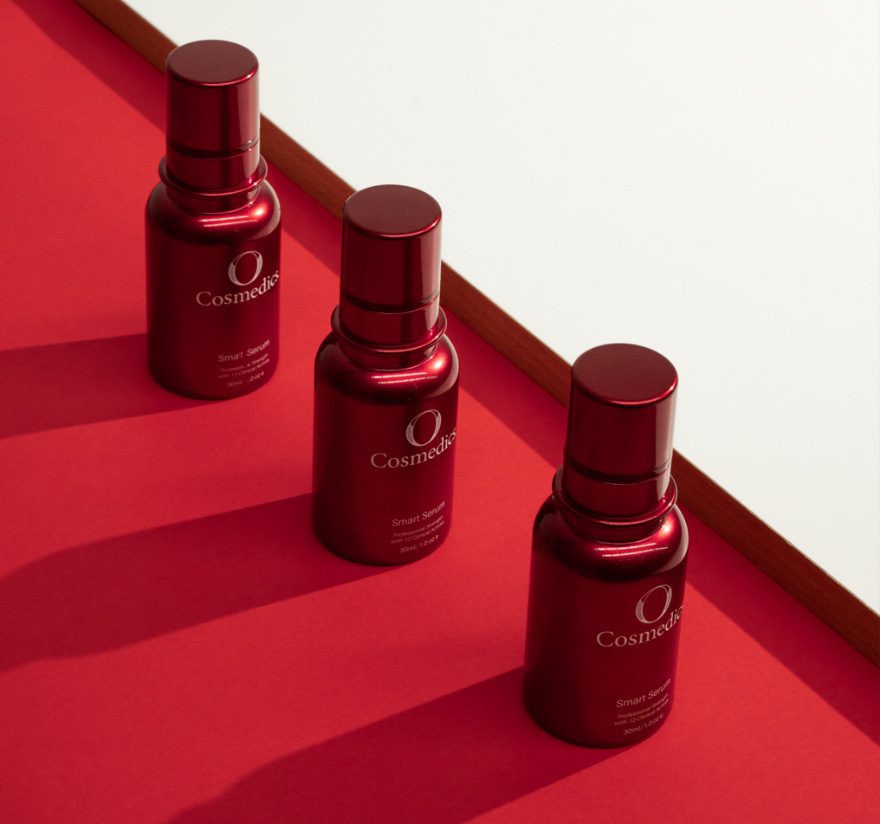 ocosmedics-smart-serum 3 bottles of OCosmedics Smart Serum in line