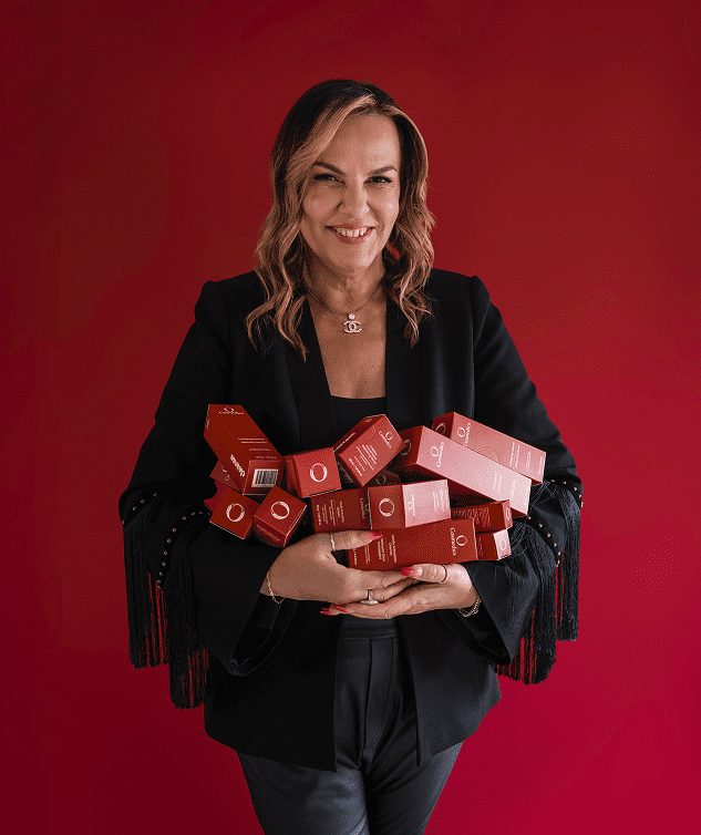 Maria Enna-Cocciolone, CEO of INSKIN COSMEDICS carrying O Cosmedics products